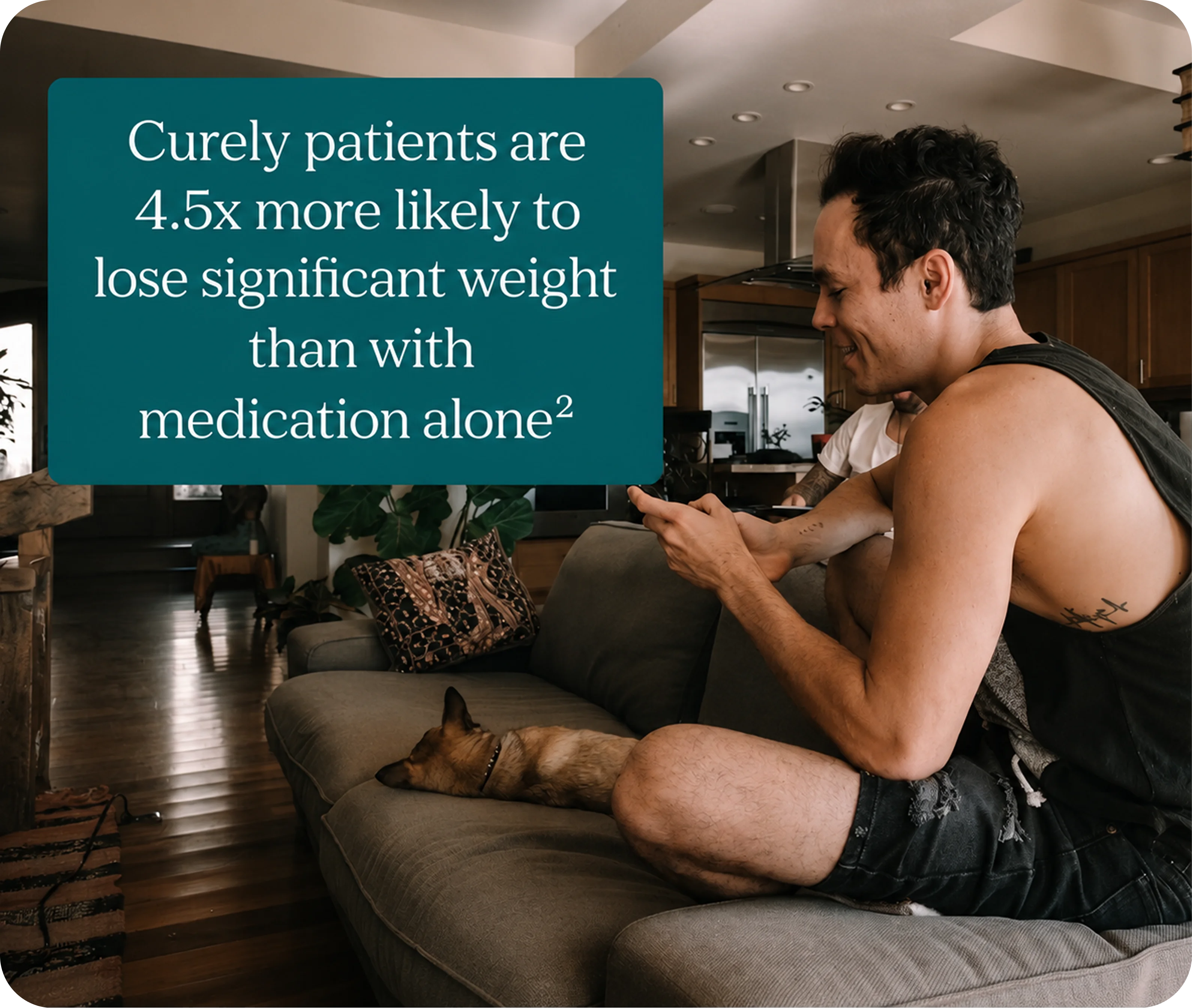 Curely patients are 4.5x more likely to lose significant weight than with medication alone